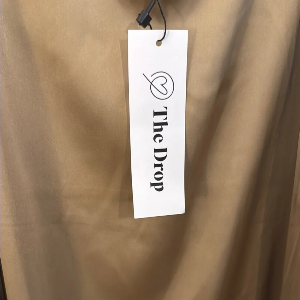 Women's Wedding Guest Tan-Brown Satin Dress NWT - Picture 2 of 7